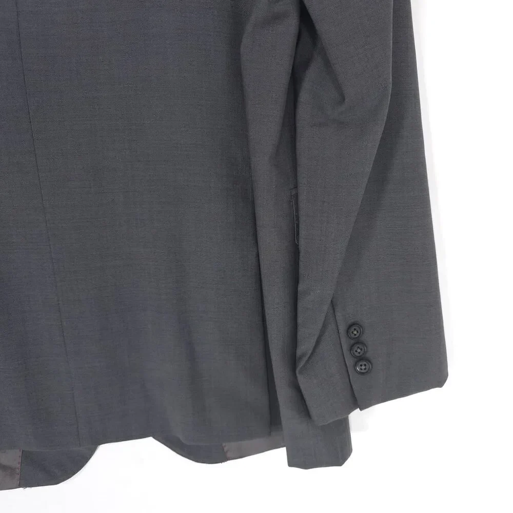 HUGO BOSS Men’s Sport Coat 44L Marzotto Italy Blazer Super 100‎ Gray Virgin Wool